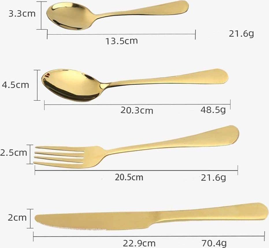 Servizio di posate in acciaio inox dorate 24 pezzi per 6 persone - 6