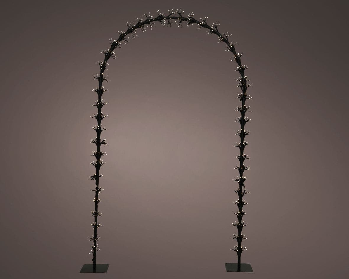 Figura luminosa di Arco, con ciuffi di led a luce bianco caldo in acrilico da 230 cm - 2