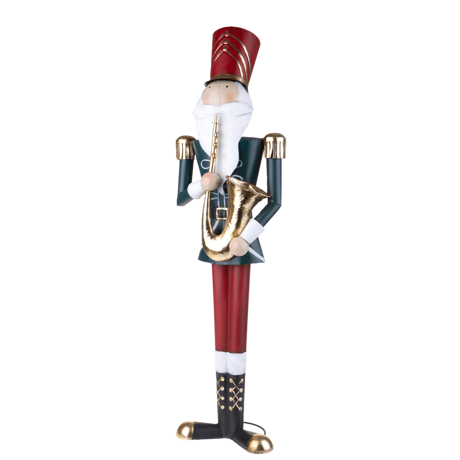 Soldatino schiaccianoci con tromba, h 102cm per decorazioni interne