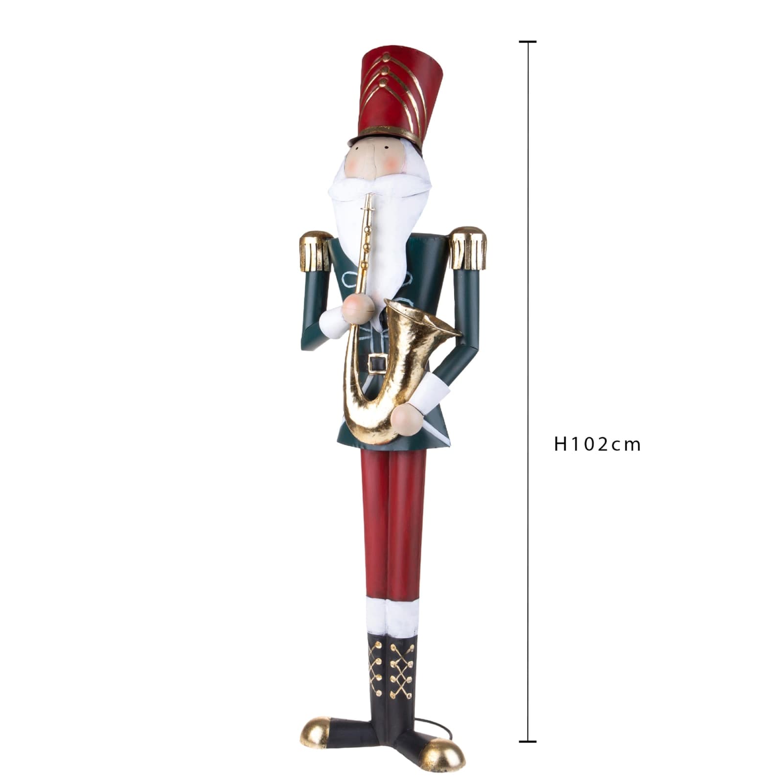Soldatino schiaccianoci con tromba, h 102cm per decorazioni interne - 4