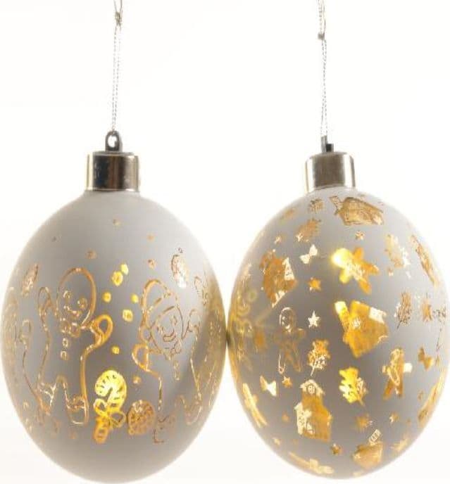 Pallina natalizia con luci decorative in vetro per albero di Natale Ø 10 cm - 3