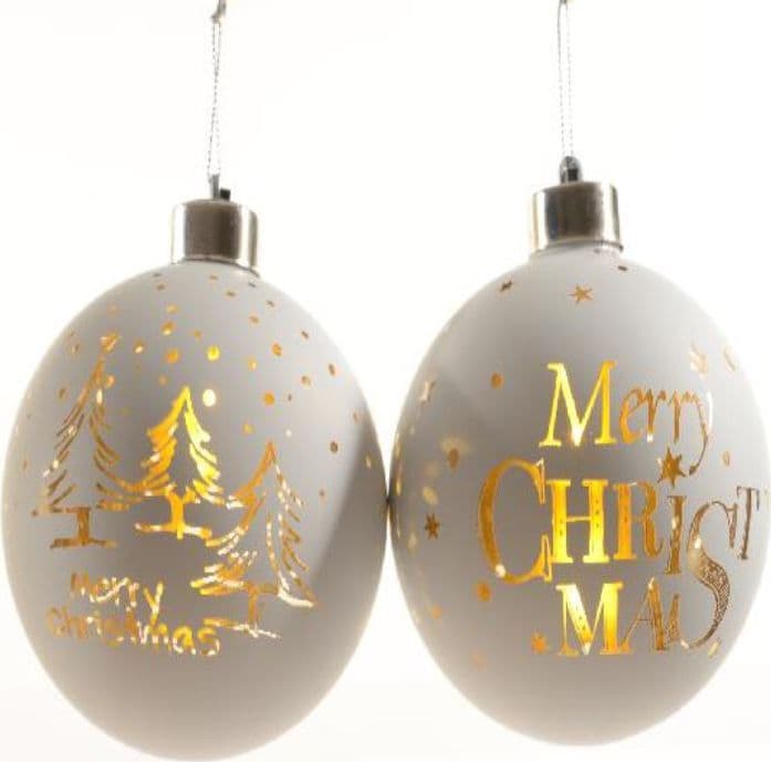 Pallina natalizia con luci decorative in vetro per albero di Natale Ø 10 cm - 3