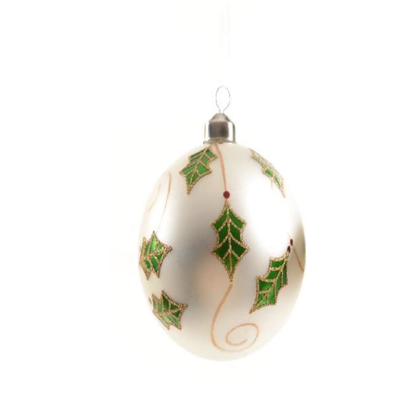 Pallina natalizia con foglie decorative in vetro per albero di Natale Ø 10 cm - 2