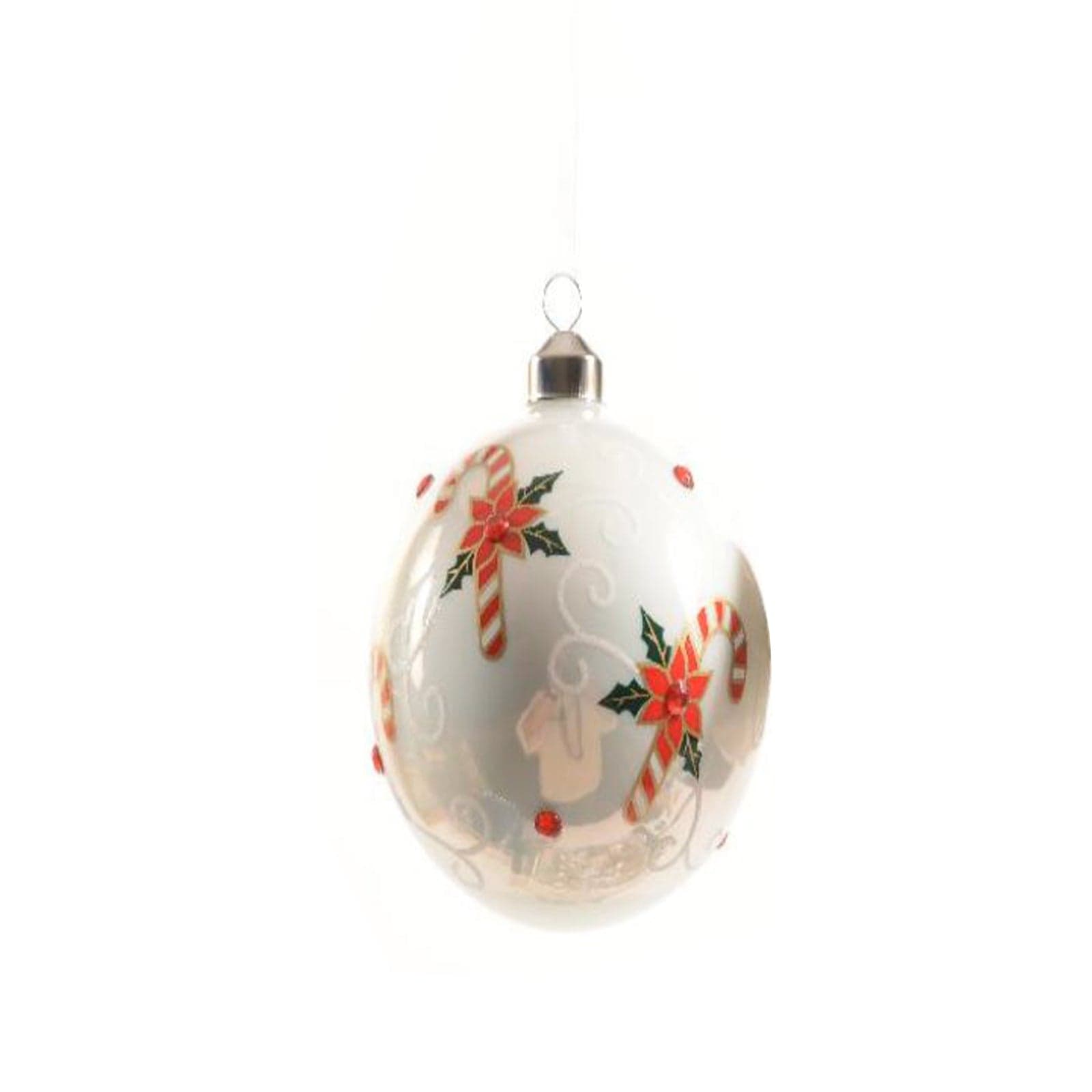 Pallina natalizia con candy decorativo in vetro per albero di Natale Ø 10 cm - 2