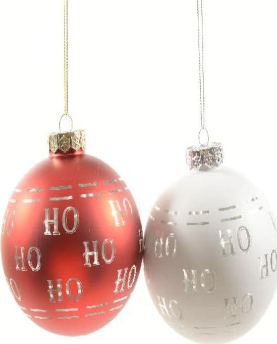 Pallina natalizia decorativa "Ho-Ho" in vetro per albero di Natale Ø 10 cm - 3