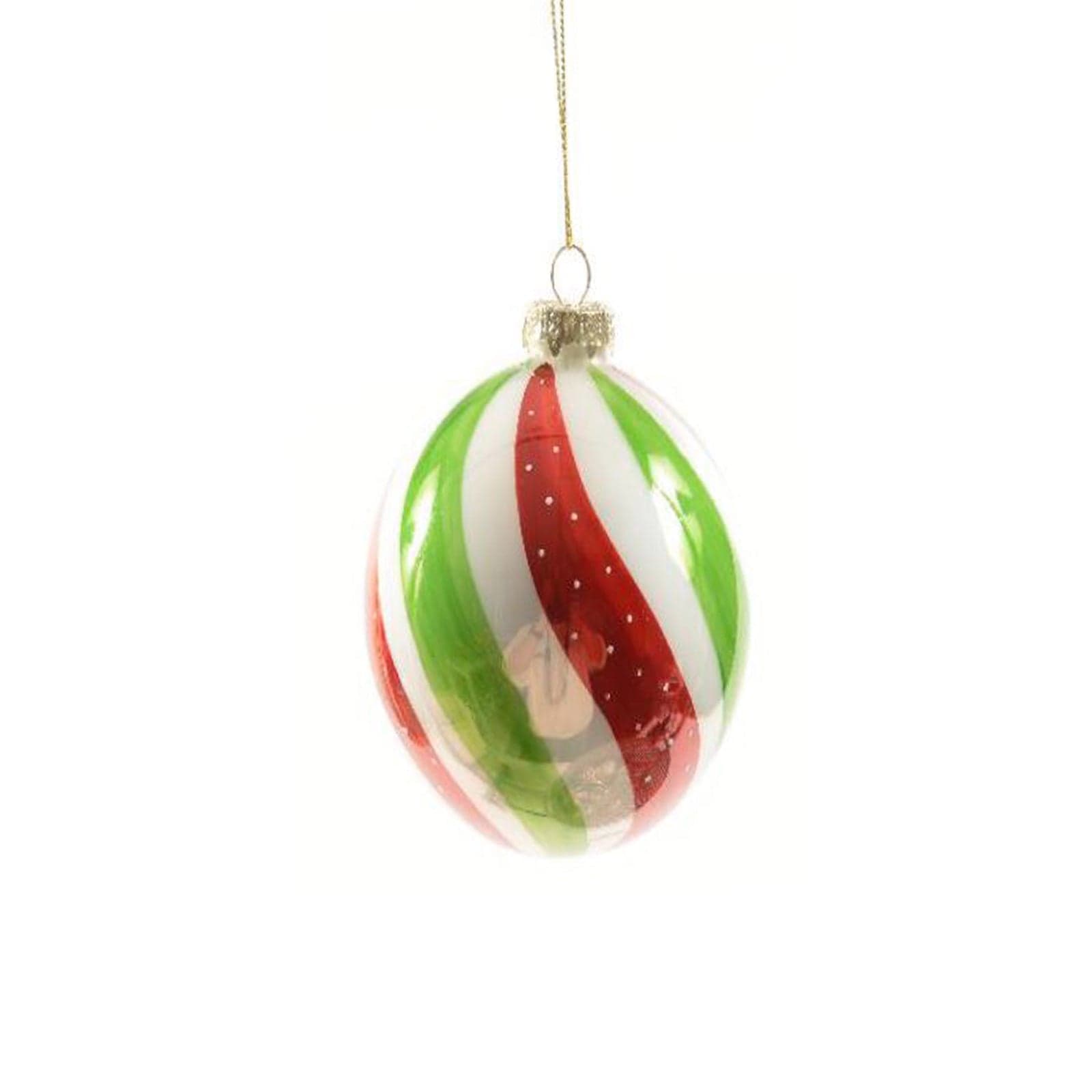 Pallina natalizia decorativa a fasce in vetro per albero di Natale Ø 10 cm - 2