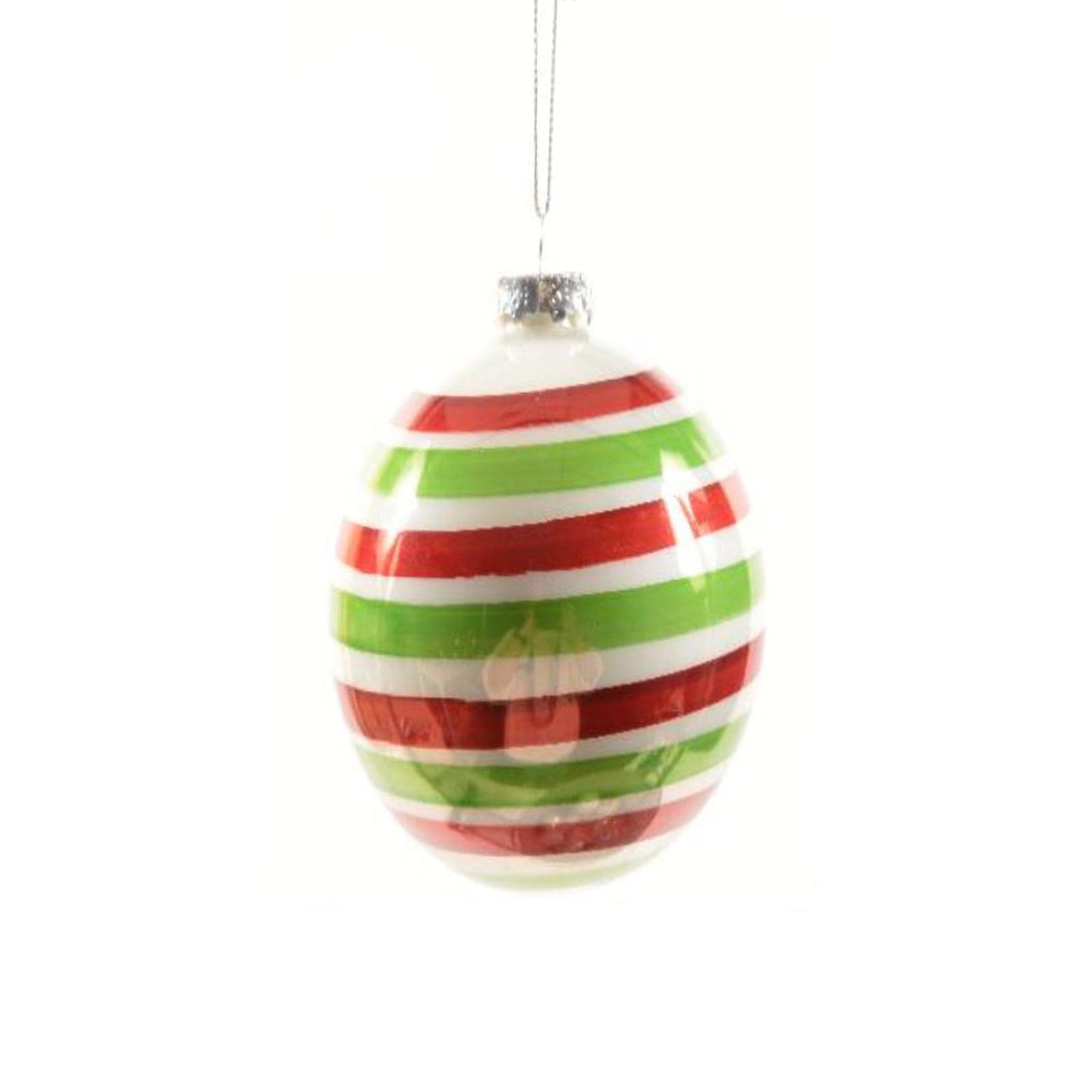 Pallina natalizia decorativa a fasce in vetro per albero di Natale Ø 10 cm - 3