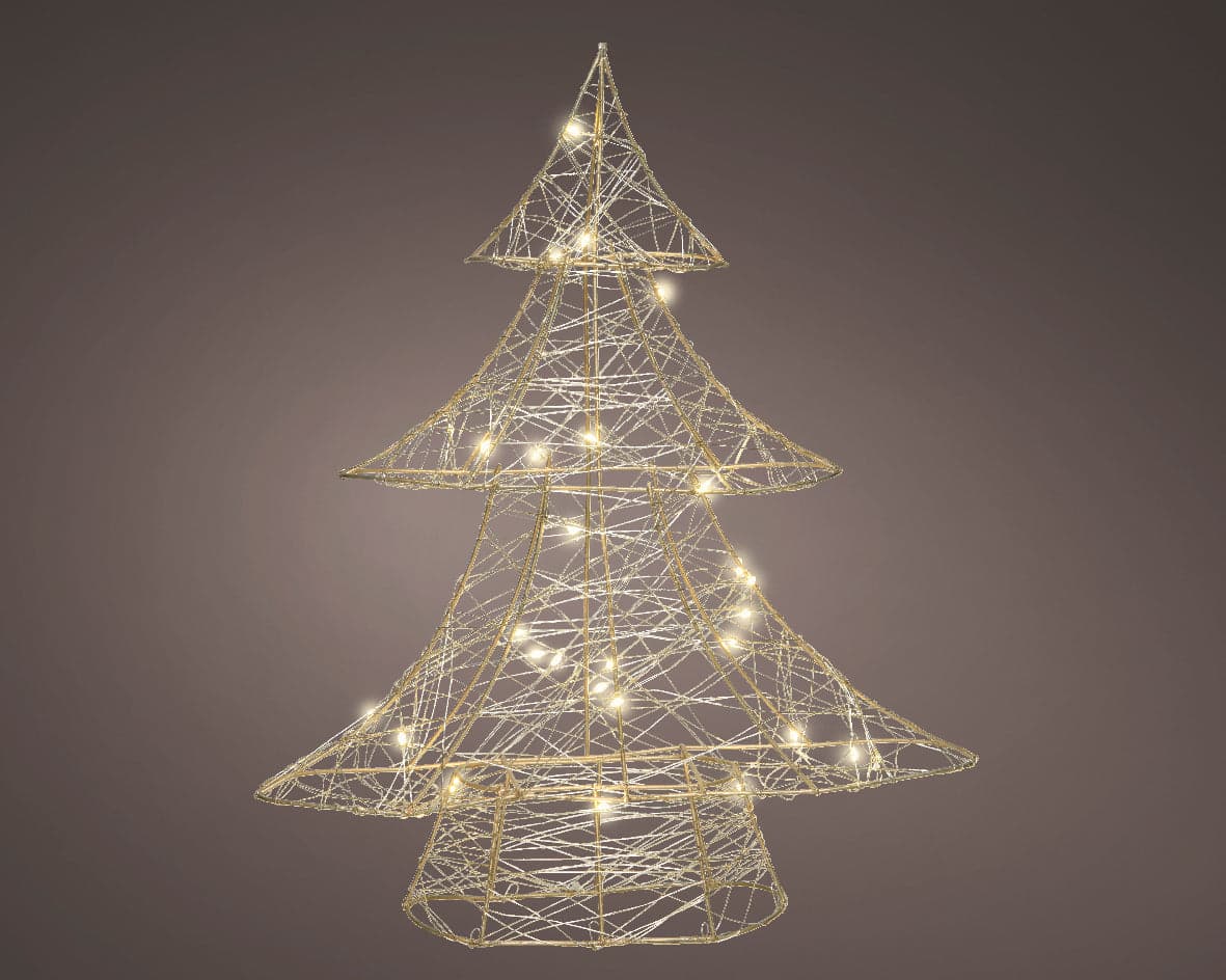 Figura luminosa a forma di albero con LED a luce calda, con Timer e adattatore, per interno da 40 cm - 2