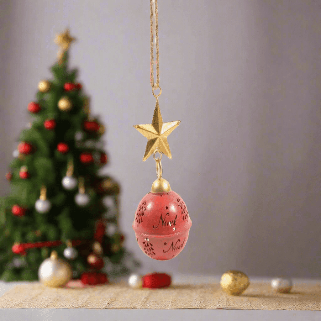 Pendente campana con stella per albero di Natale Ø 8 x h 18 cm - 2