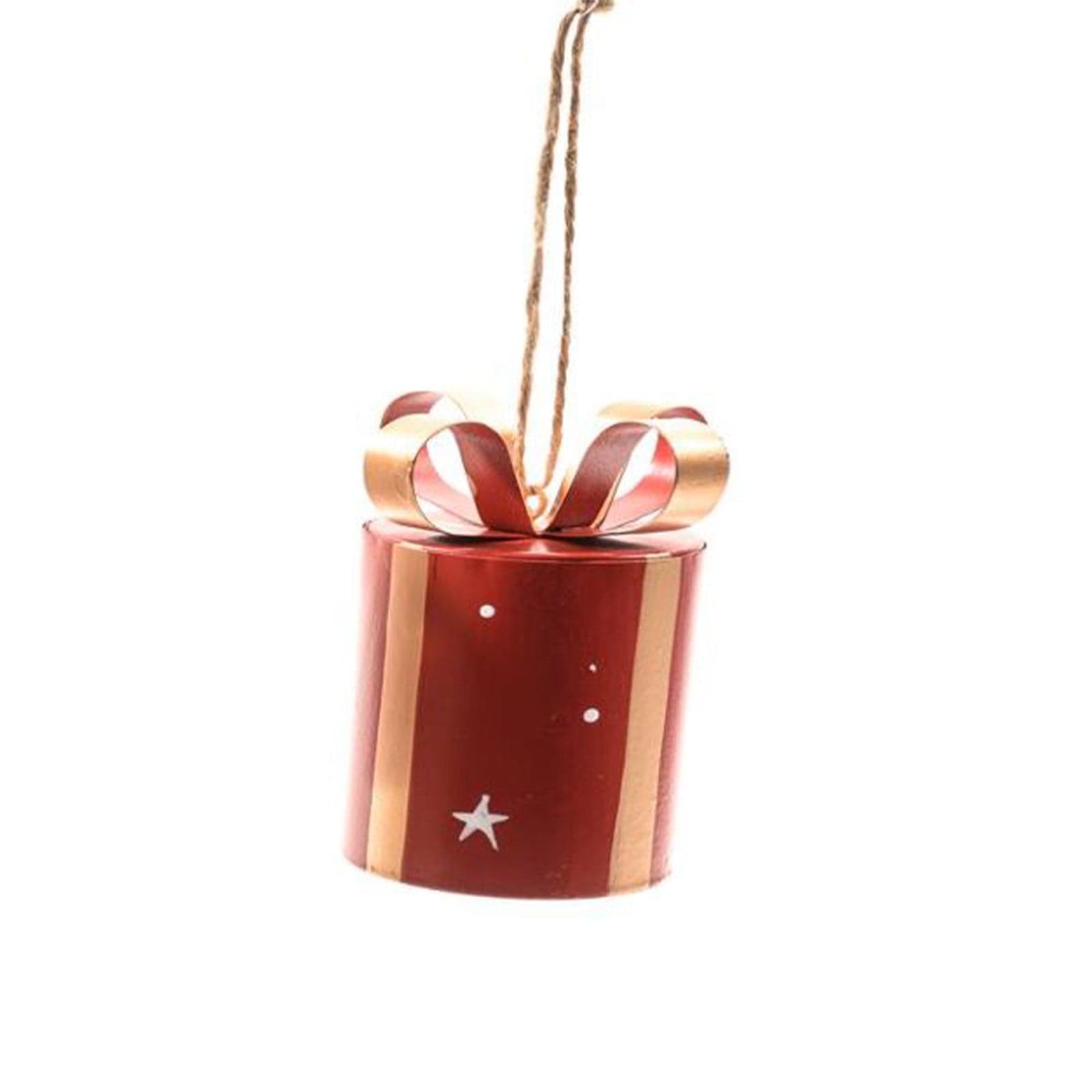 Pendente a forma di pacco natalizio in metallo per Albero di Natale - 3