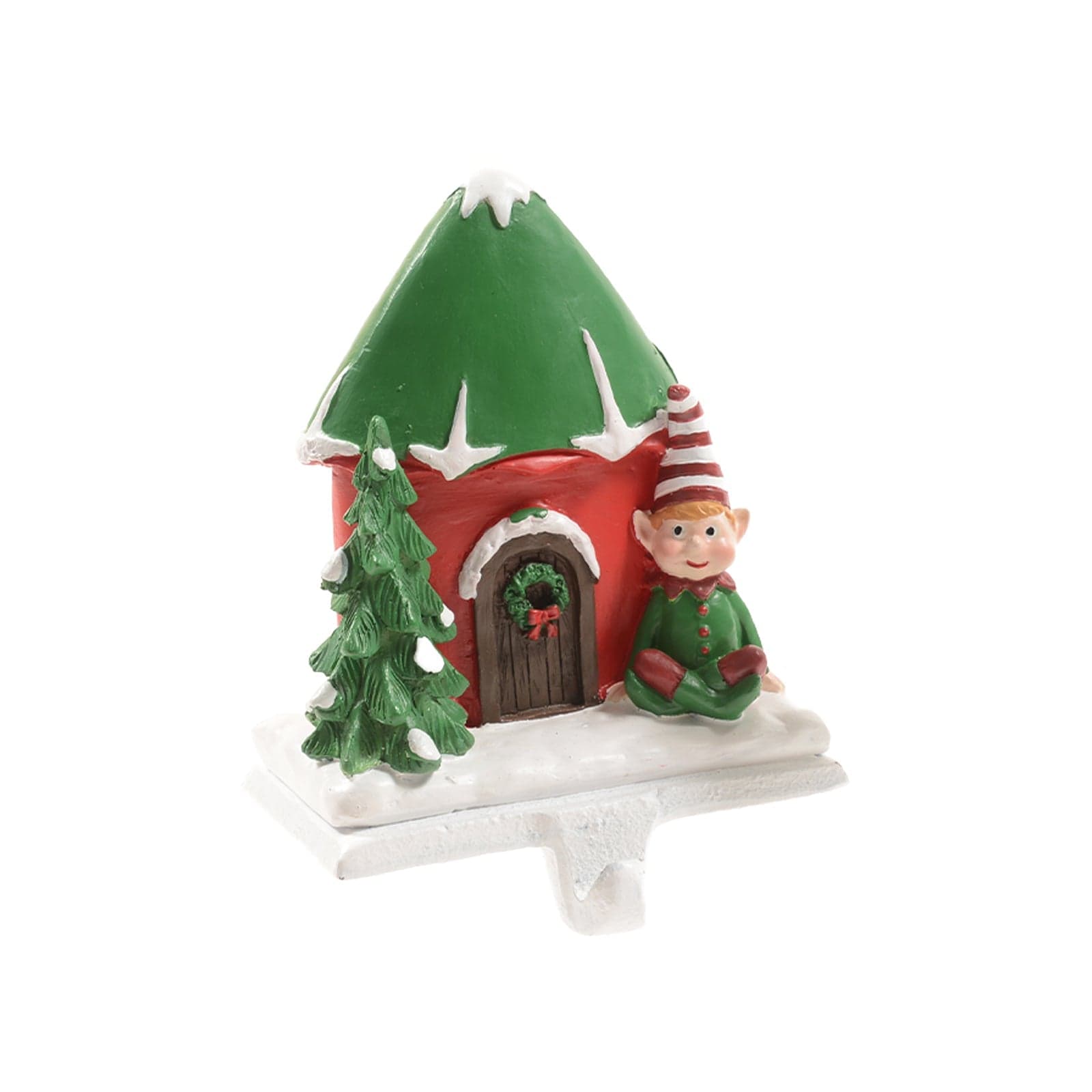 Supporto per Calza di Natale casa natalizia in resina e ghisa da 15 cm - 2