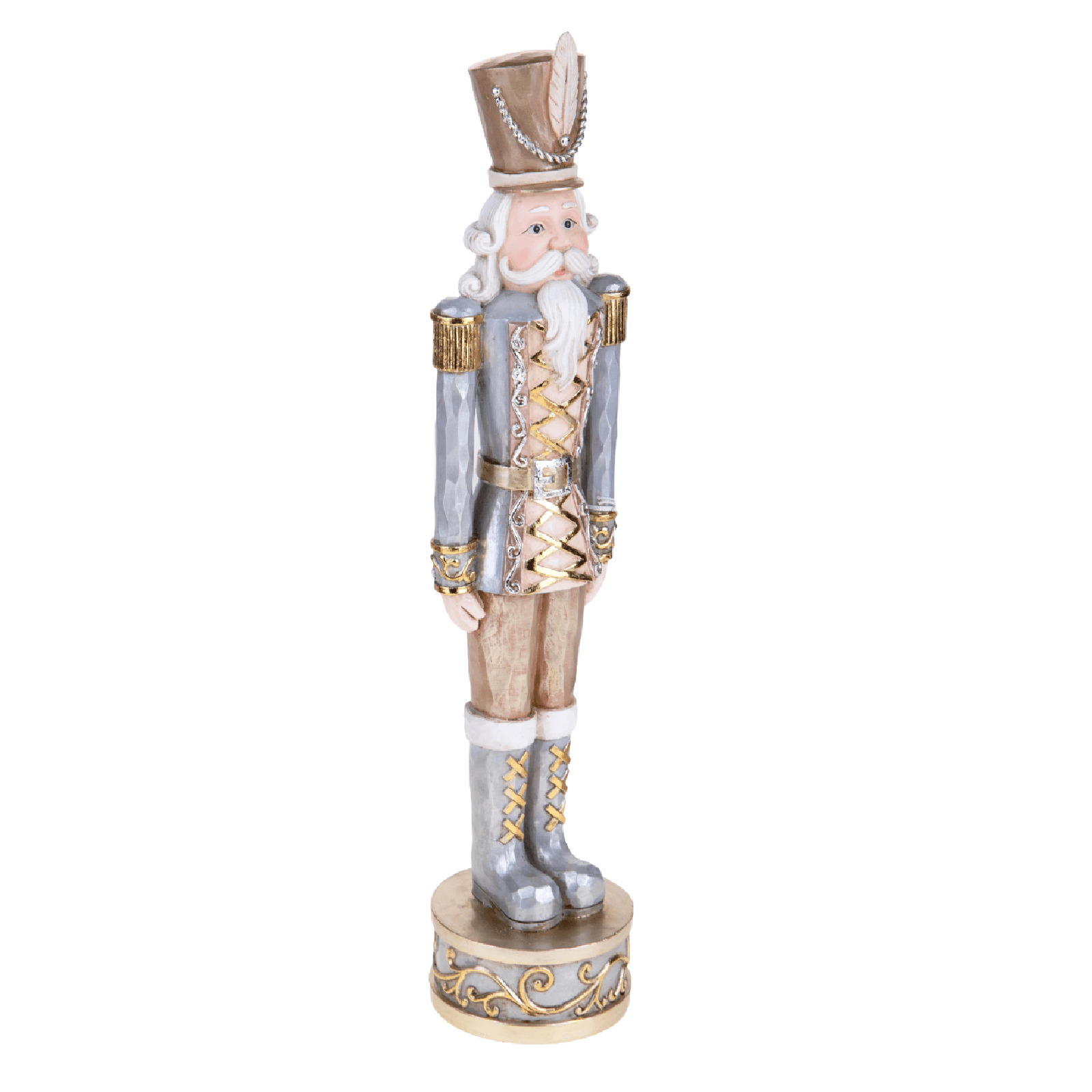 Statuetta soldato schiaccianoci con cappello in resina per decorazioni natalizie - 2