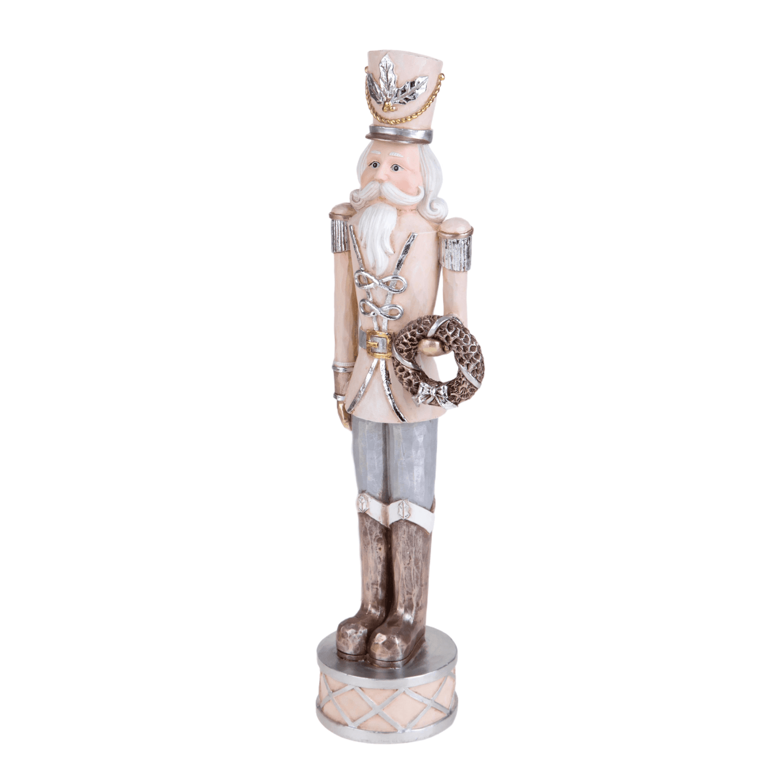 Statuetta soldato schiaccianoci con corona in resina per decorazioni natalizie - 2