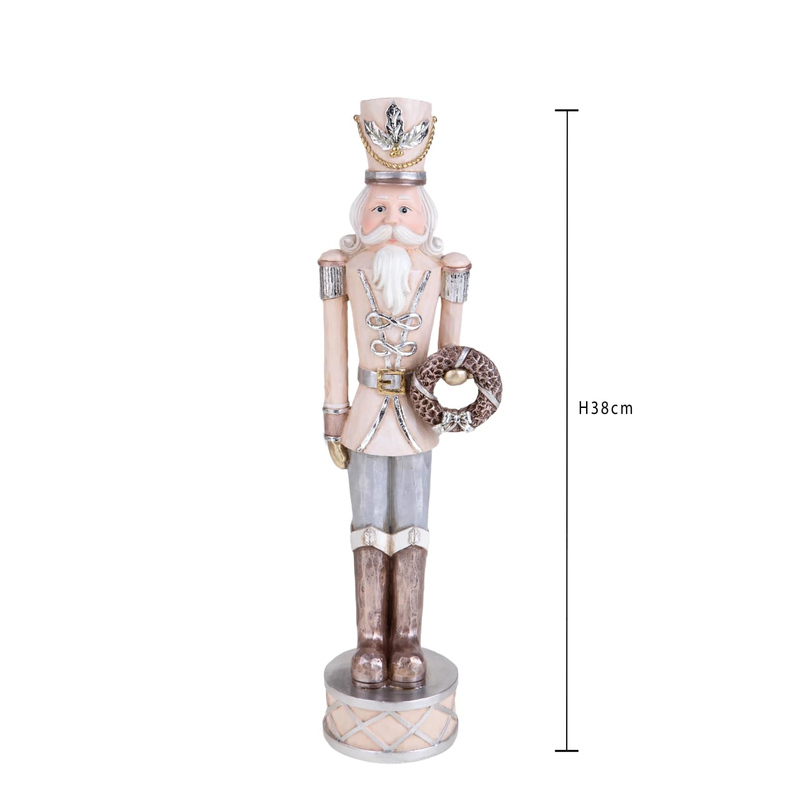 Statuetta soldato schiaccianoci con corona in resina per decorazioni natalizie - 3