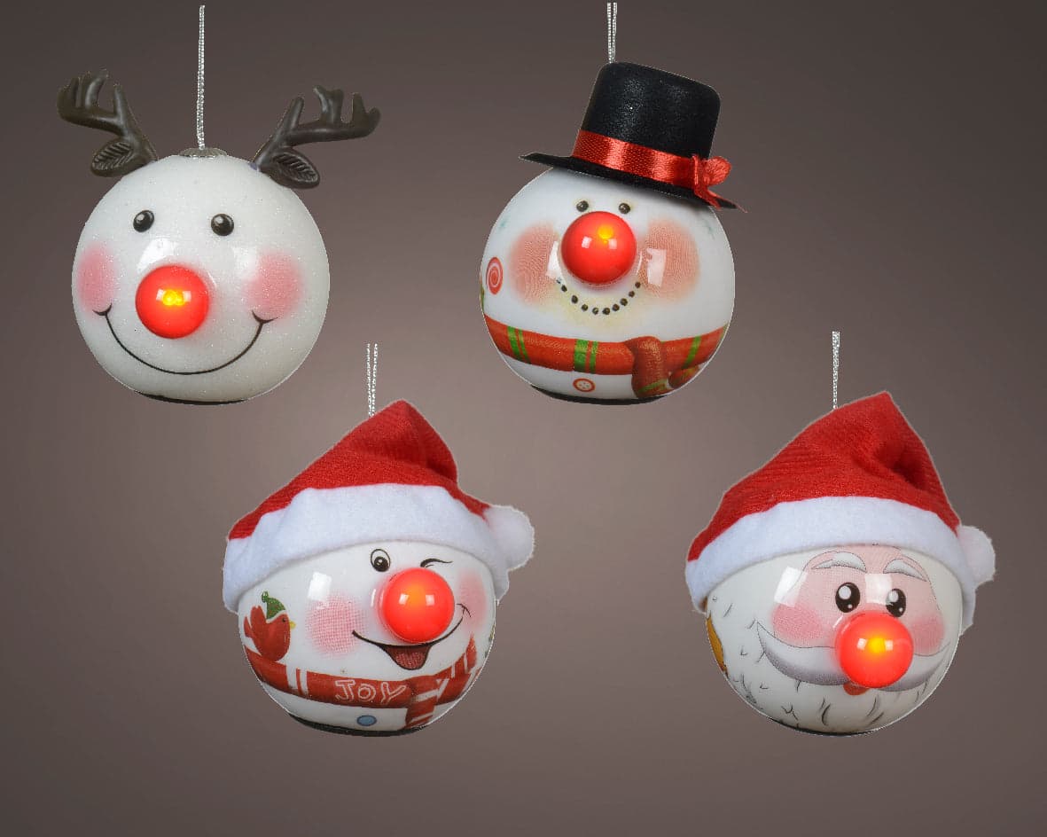 Pendaglio a forma di Babbo natale e pupazzo con Led per albero decorazione natalizia da 8.2 cm - 2
