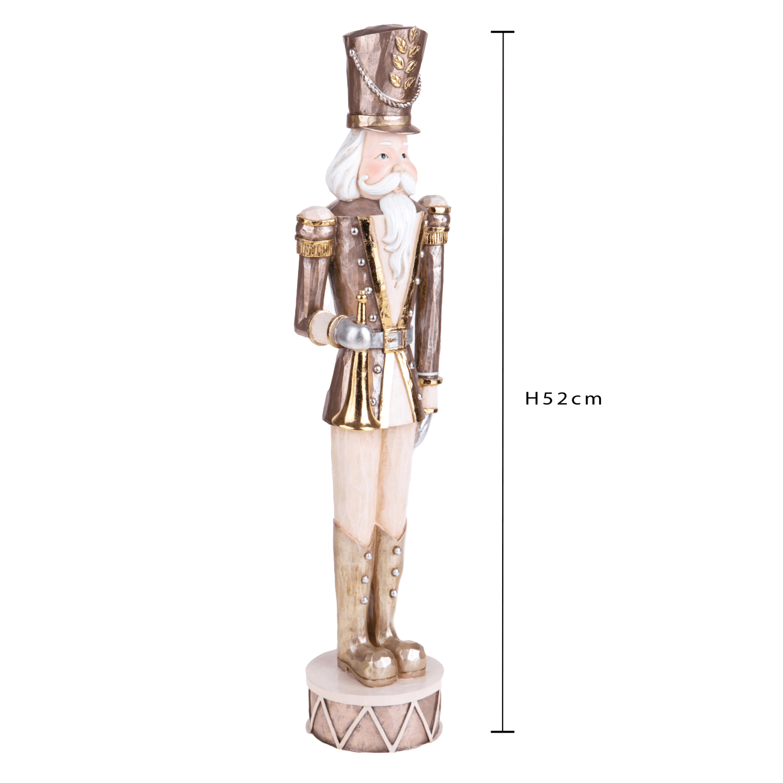 Statuetta soldato schiaccianoci con trombetta in resina per decorazioni natalizie - 2