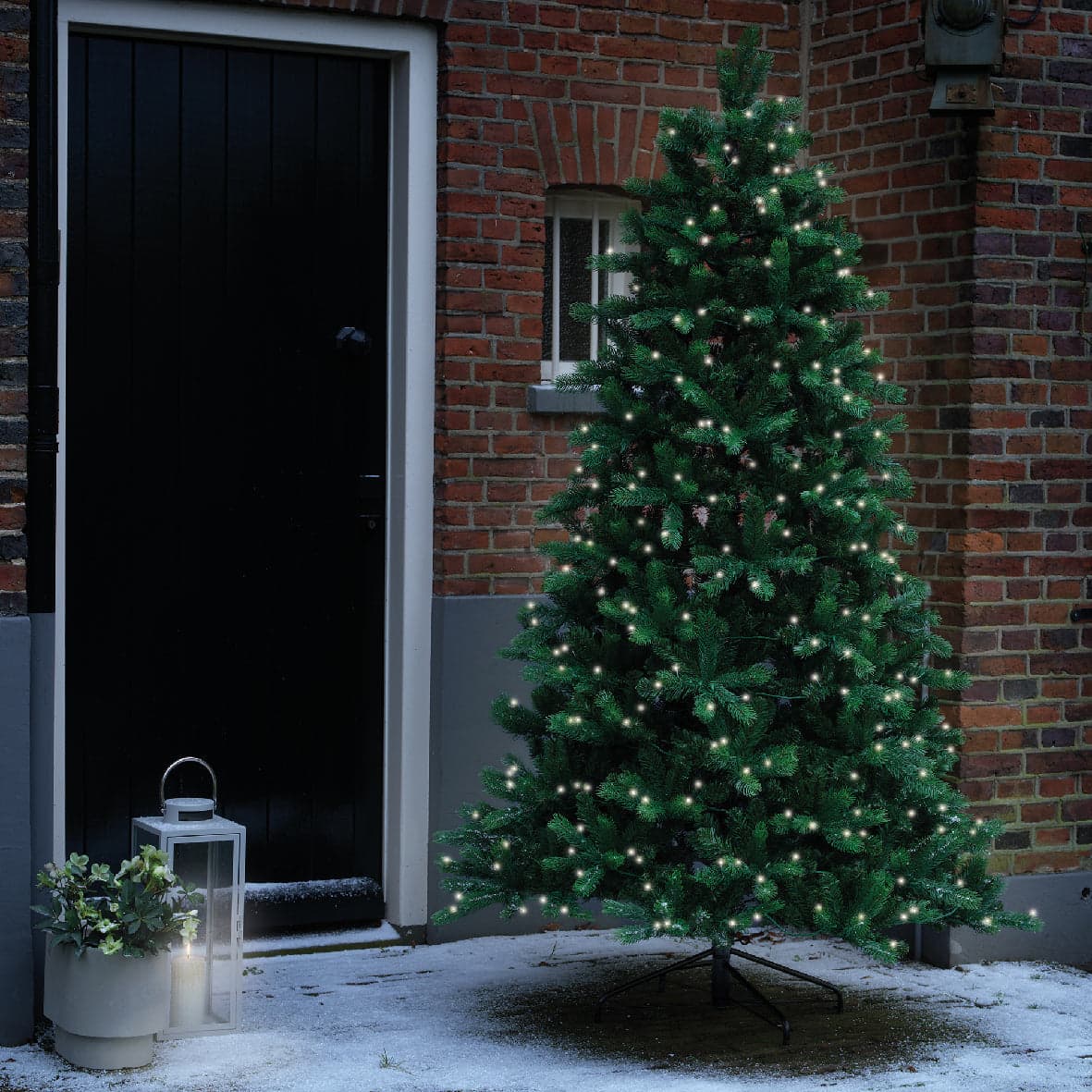Albero di natale da esterno "Ottowa solar" con Led a ricarica solare in PE Effetto Real Touch - 2