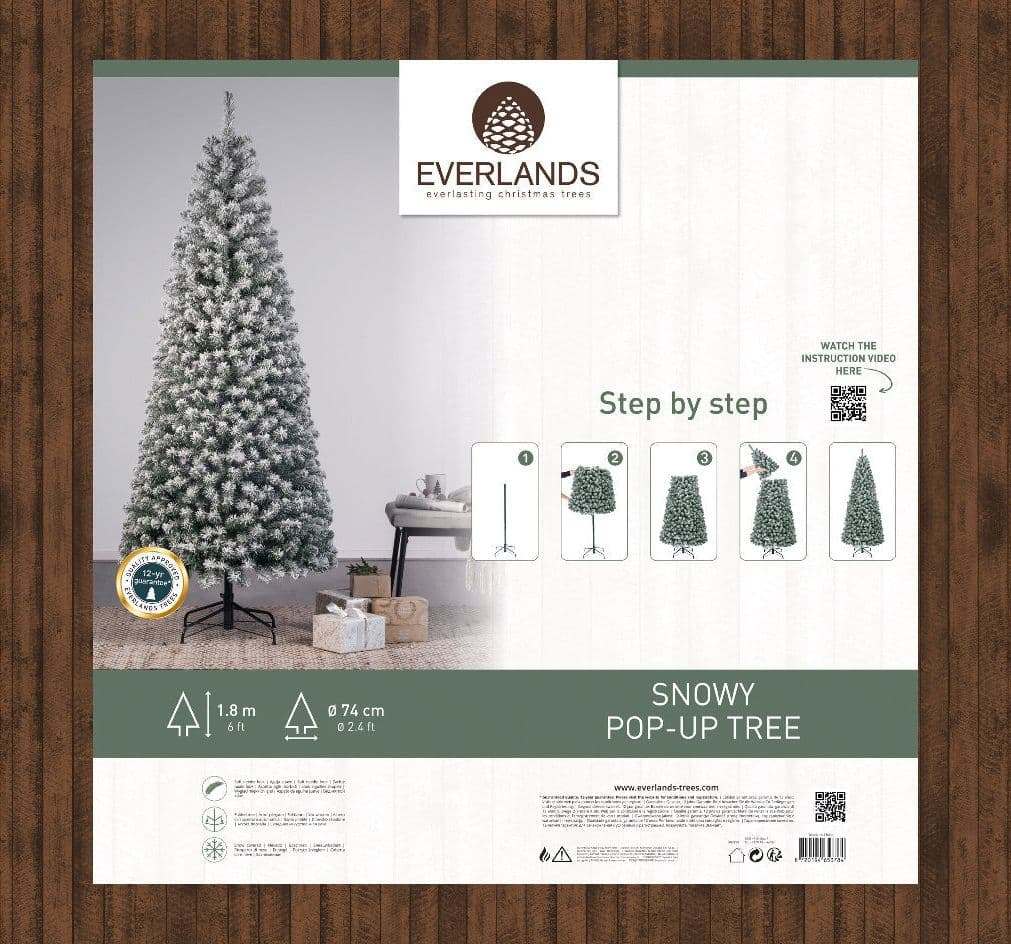 Albero di natale "Pop up innevato" in PVC di Altissima qualità, decorazione natalizia - 2