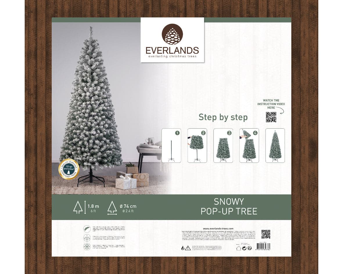 Albero di natale "Pop up innevato" in PVC di Altissima qualità, decorazione natalizia - 2