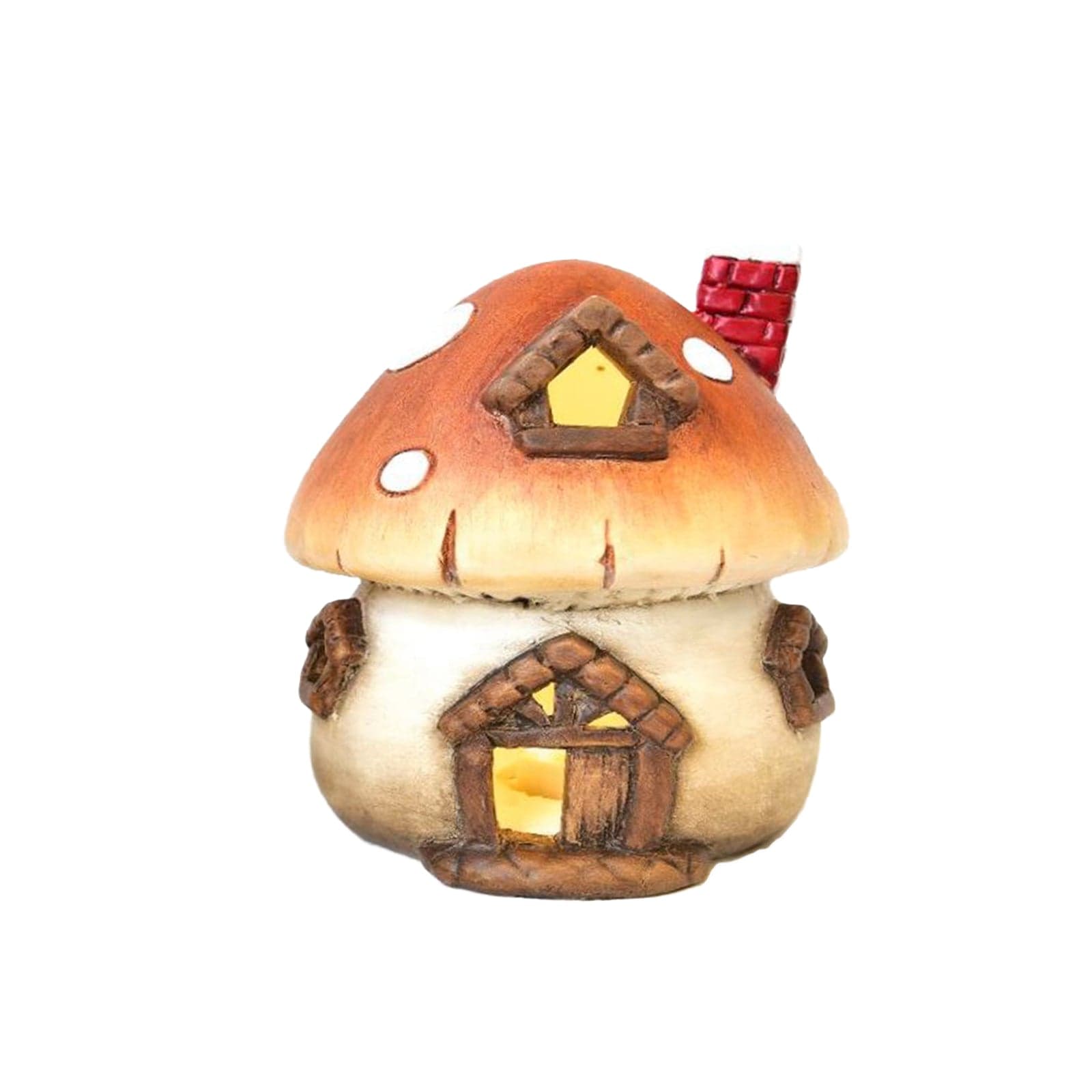 Funghetto in terracotta con luci uso interno per decorazioni natalizie - 2