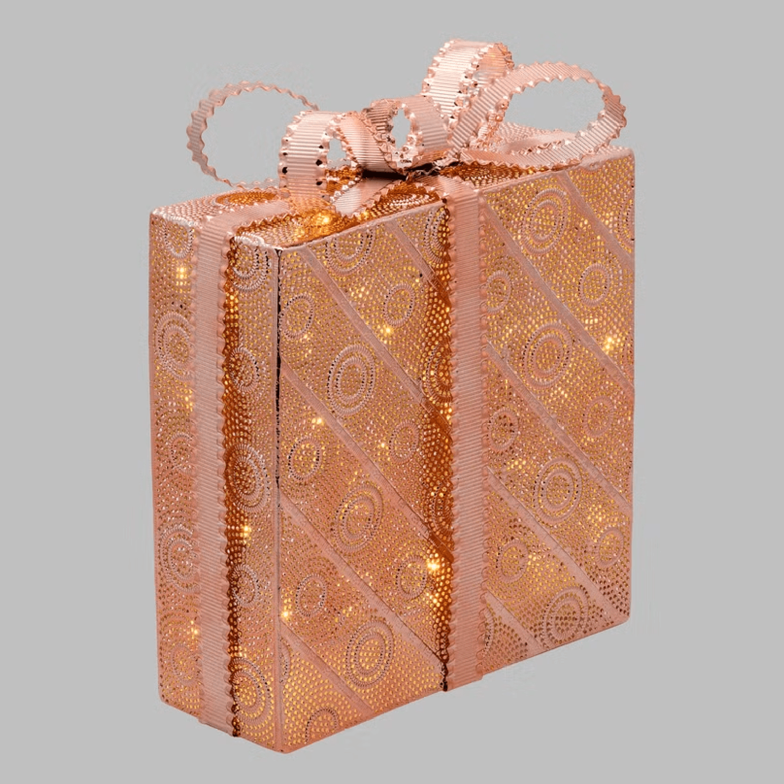 Pacco Regalo rame, 50 led bianco cald per decorazioni natalizie - 2