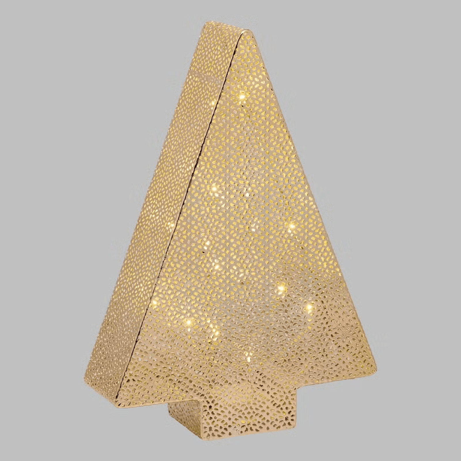Albero di Natale luminoso in metallo traforato, led bianco caldo per decorazioni - 2