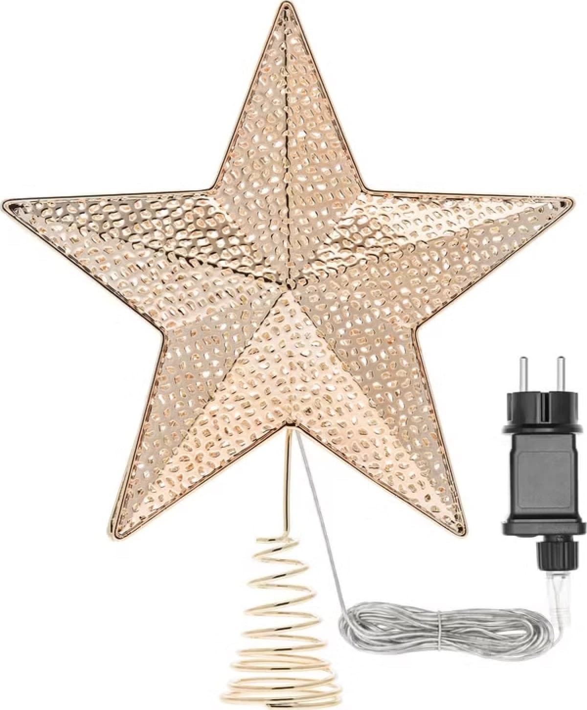 Puntale stella luminosa per albero di natale con led per decorazioni - 4