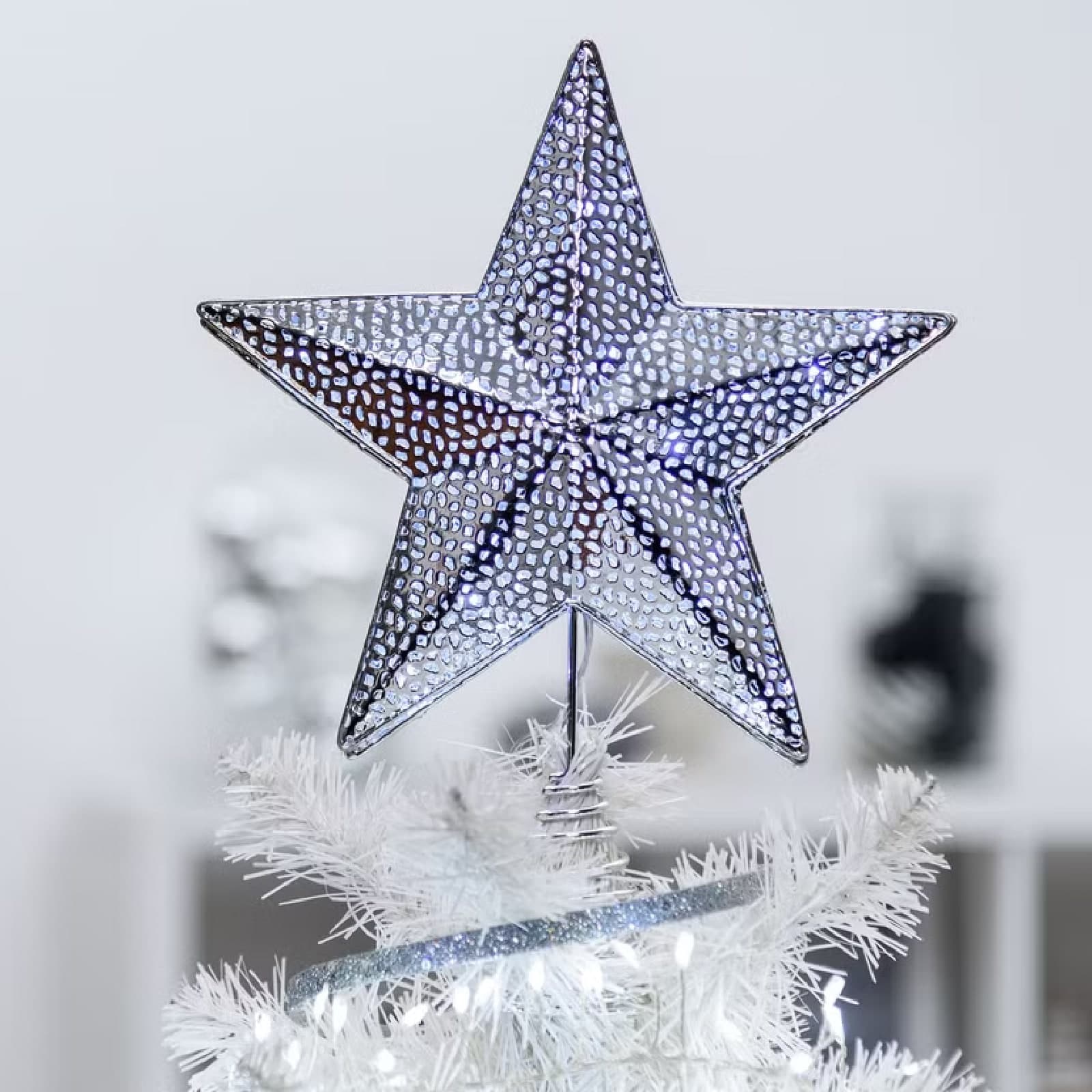 Puntale stella luminosa per albero di natale con led per decorazioni - 7