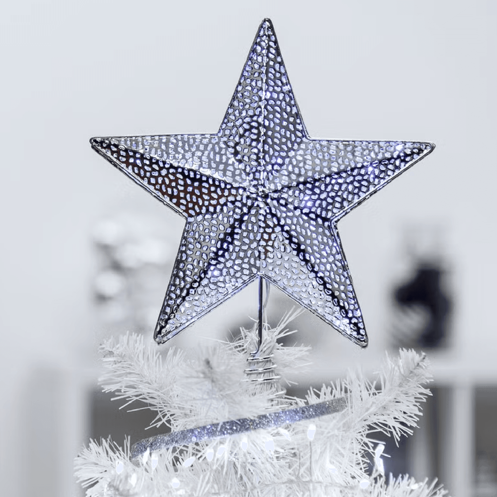 Puntale stella luminosa per albero di natale con led per decorazioni - 7