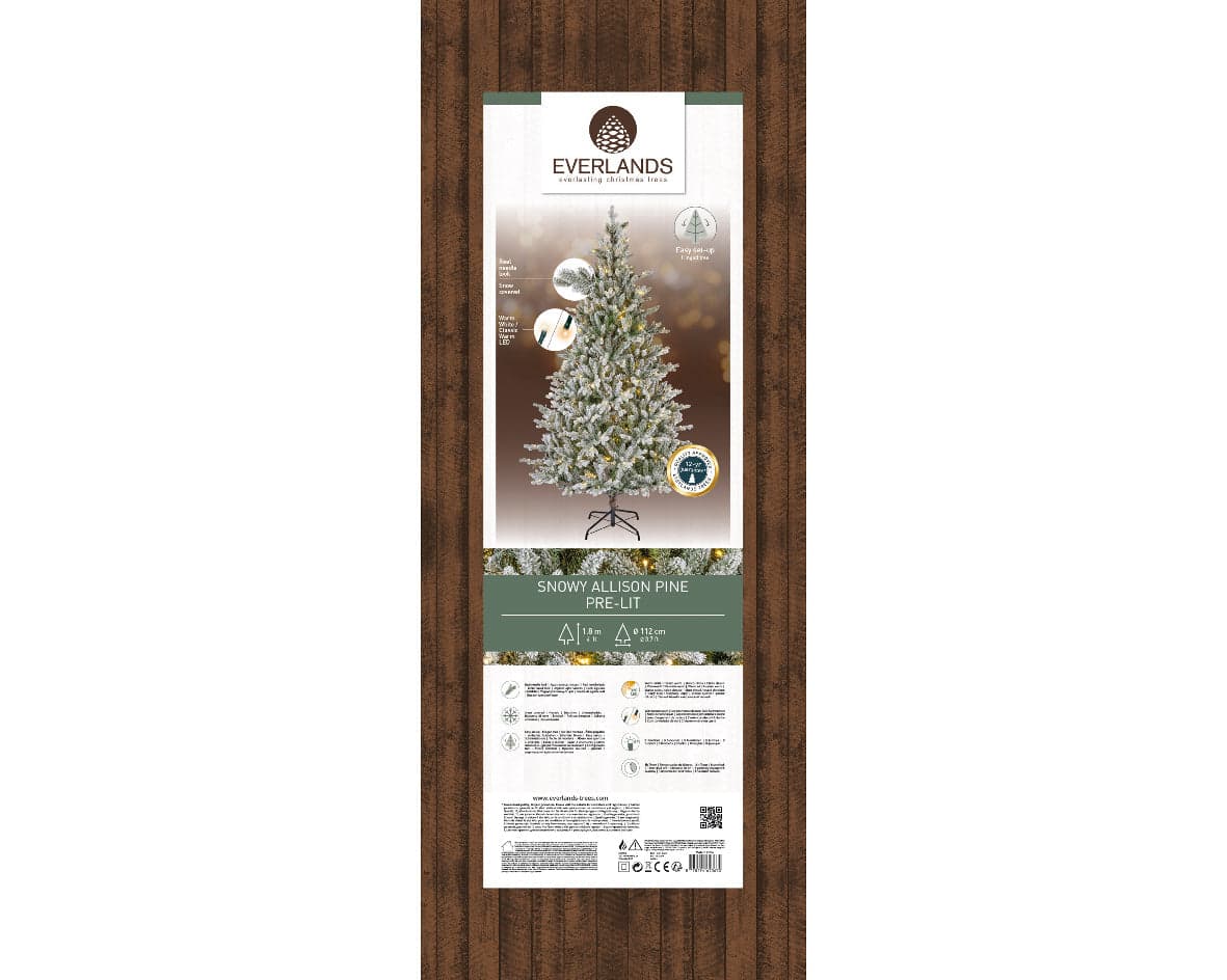 Albero di natale "Allison innevato" con Led  in PE Effetto Real Touch + PVC Altissima qualità - 2