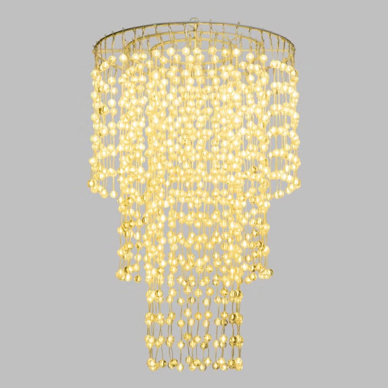 Lampadario decorativo a cascata  sfere LED bianco caldo per decorazioni - 12