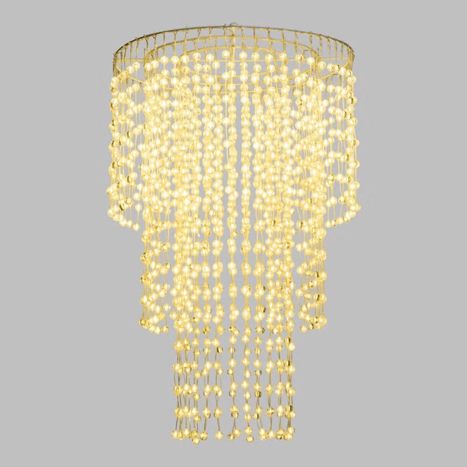 Lampadario decorativo a cascata  sfere LED bianco caldo per decorazioni - 13