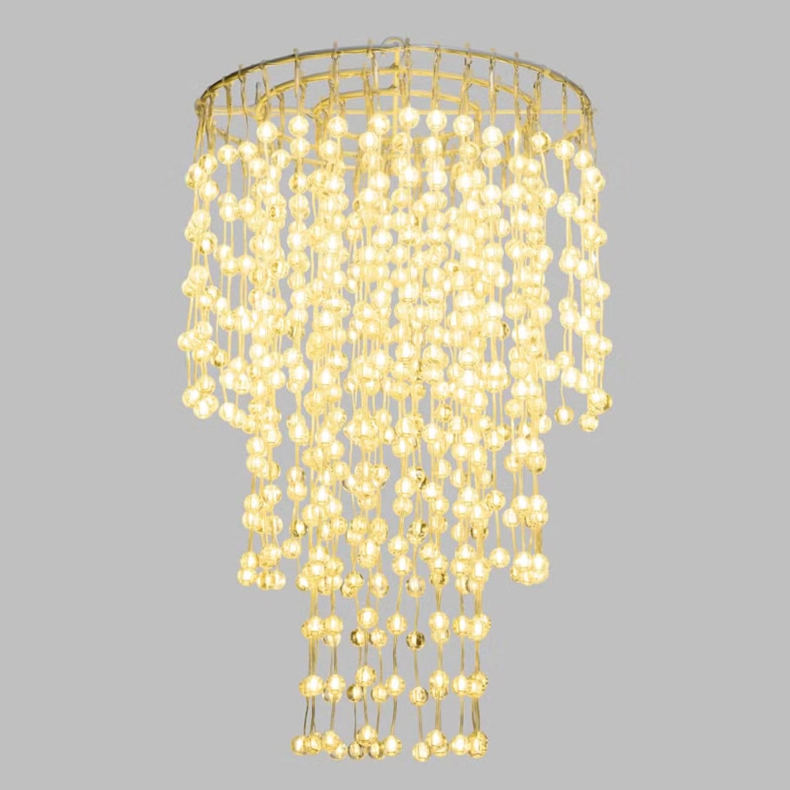 Lampadario decorativo a cascata  sfere LED bianco caldo per decorazioni - 7