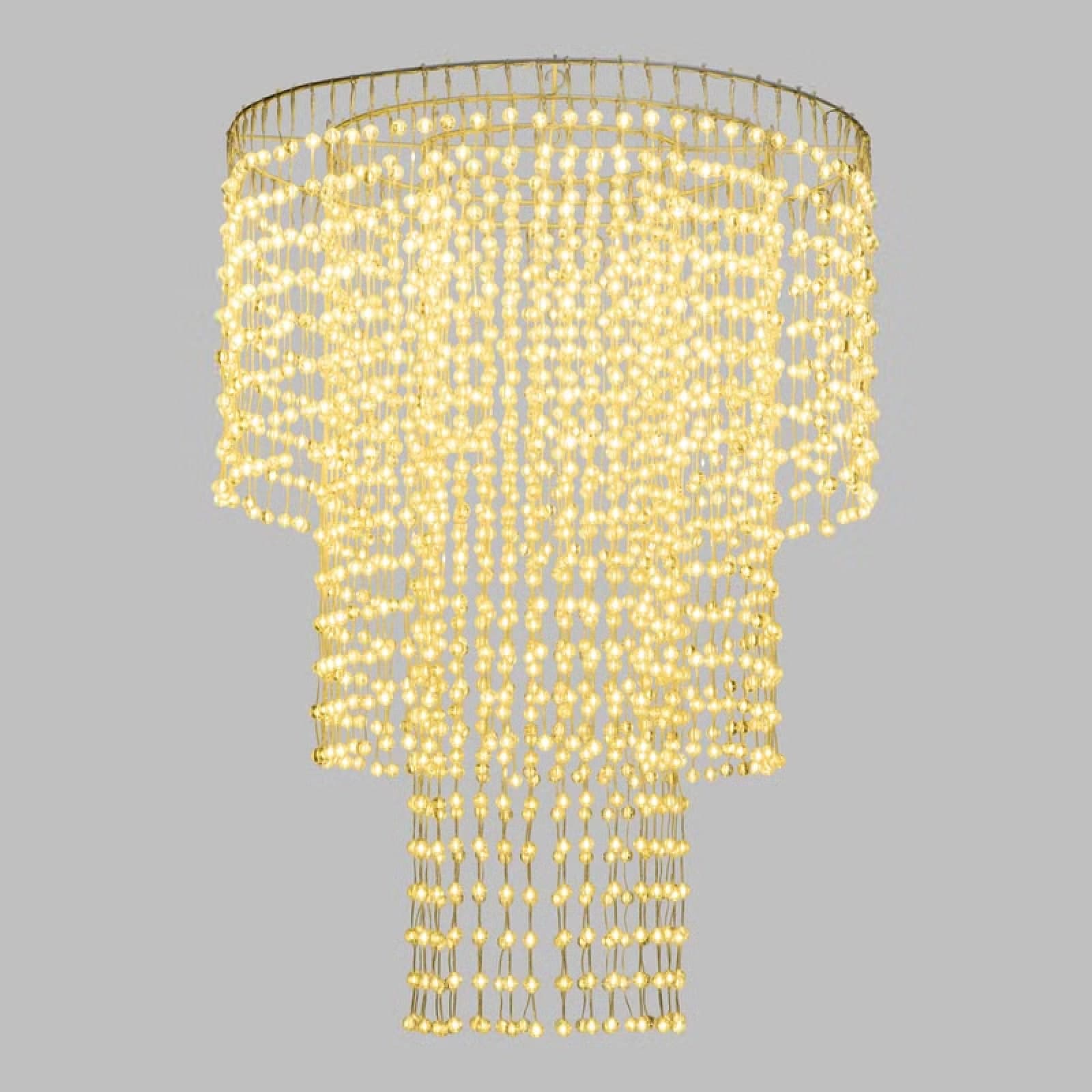Lampadario decorativo a cascata  sfere LED bianco caldo per decorazioni - 10
