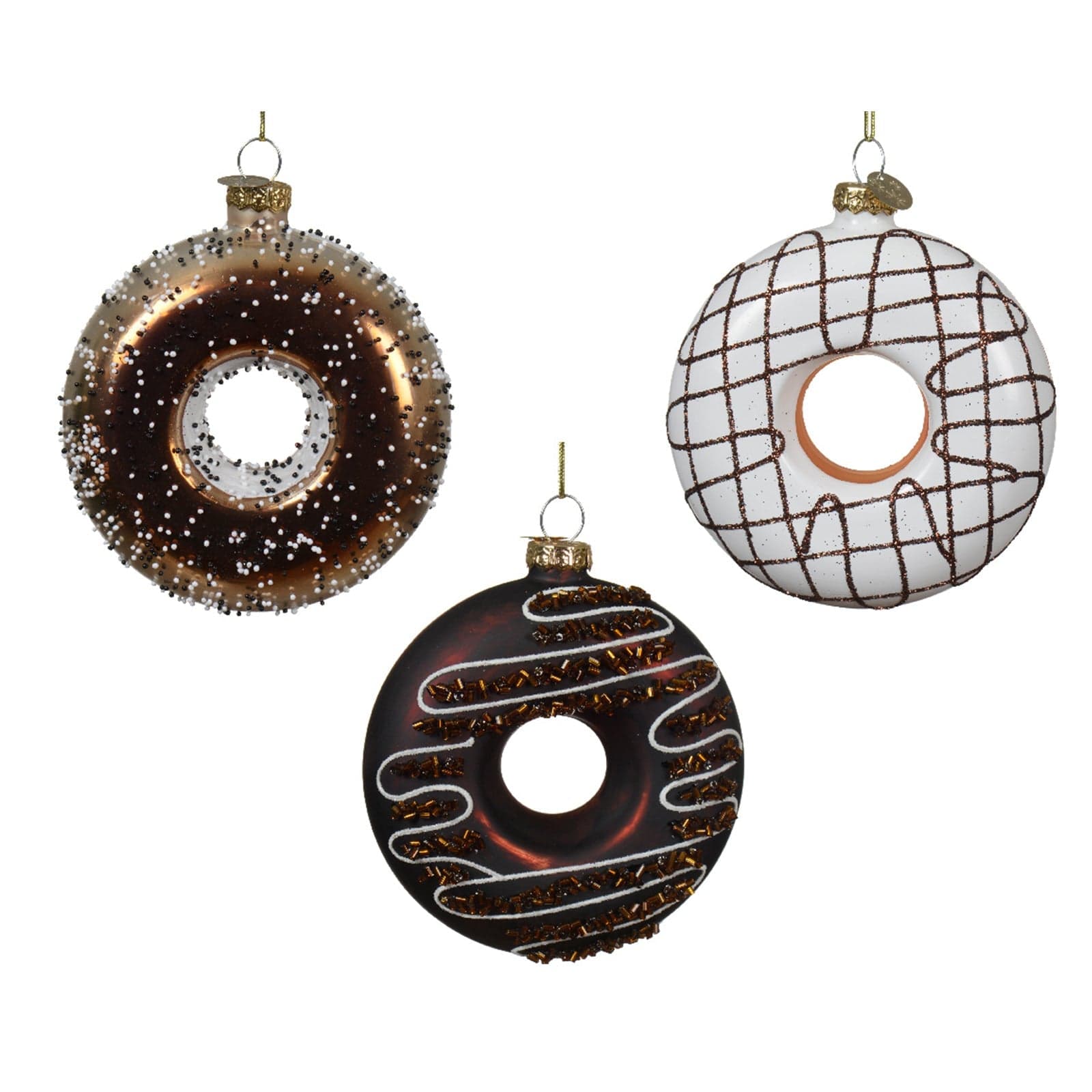 Pendaglio a forma di ciambelle per albero decorazione natalizia da 10 cm - 1