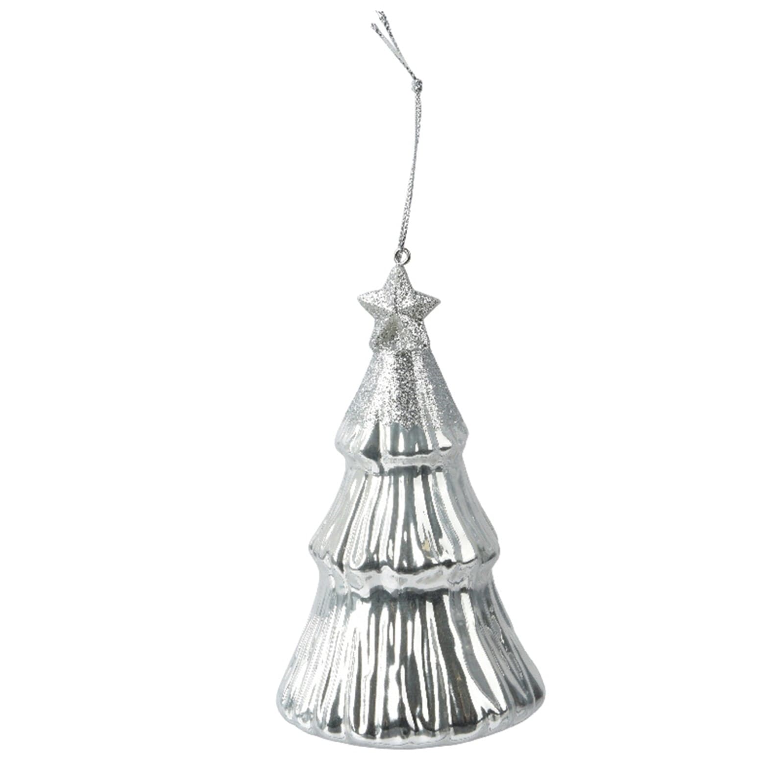 Pendaglio a forma di albero bianco con glitter per albero decorazione natalizia da 13 cm - 2