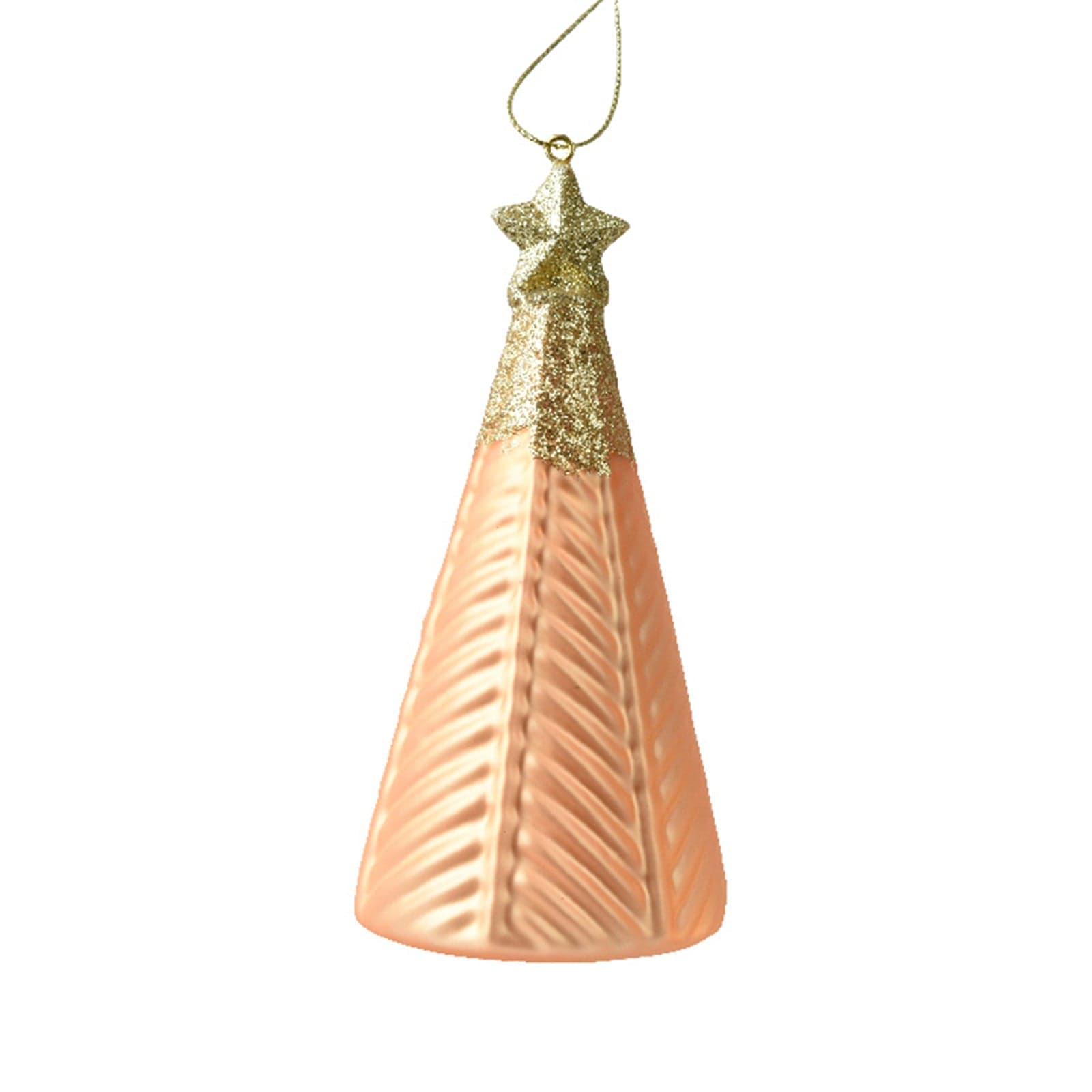 Pendaglio a forma di albero oro con glitter per albero decorazione natalizia da 13 cm - 4