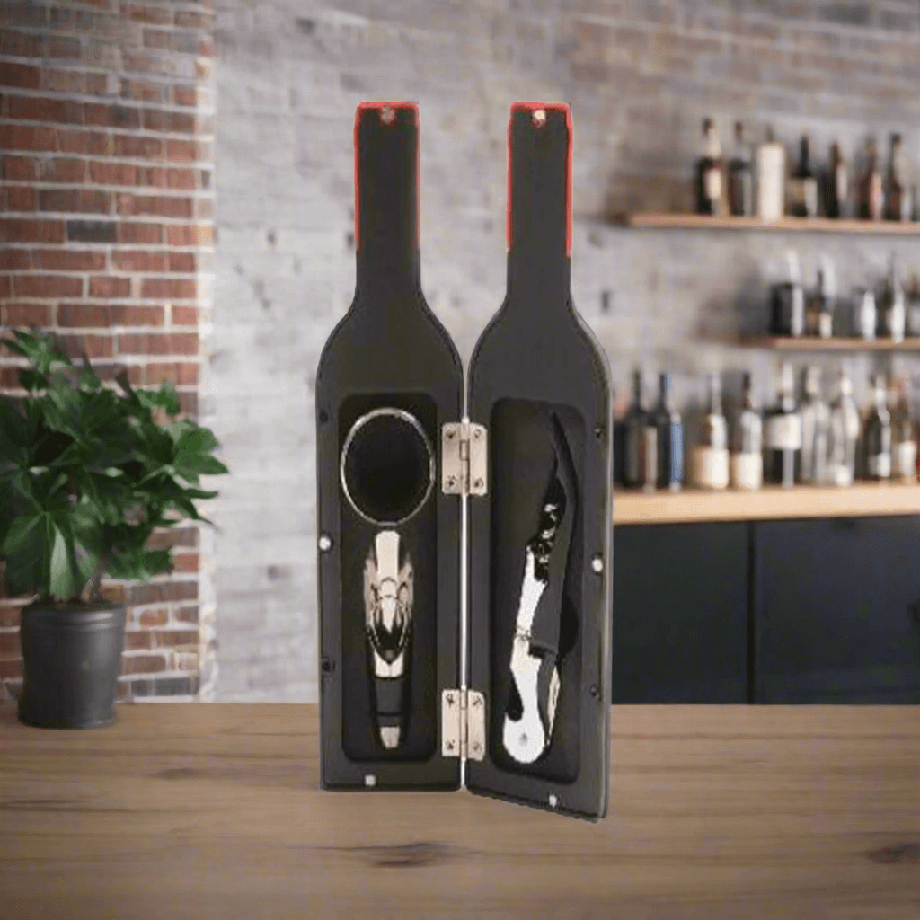 Set sommelier Bottiglia di vino in vetro con 3 accessori - 2