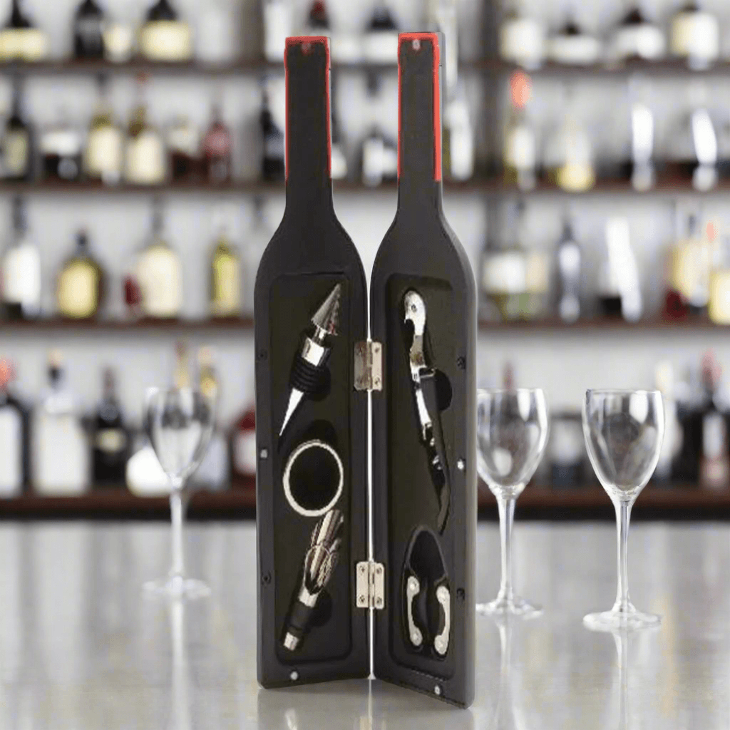Set sommelier Bottiglia di vino in vetro con 5 accessori - 2