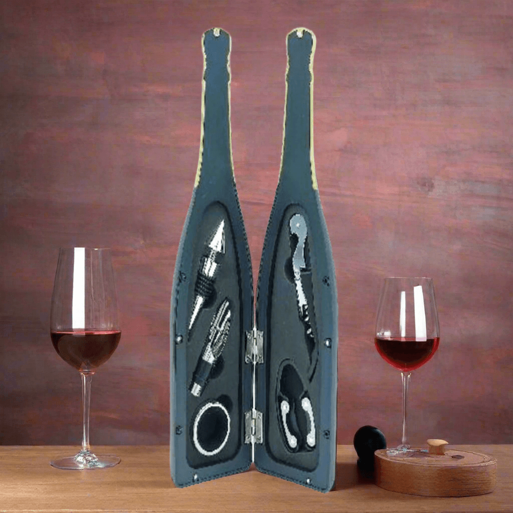 Set sommelier Bottiglia di spumante in vetro con 5 accessori - 2