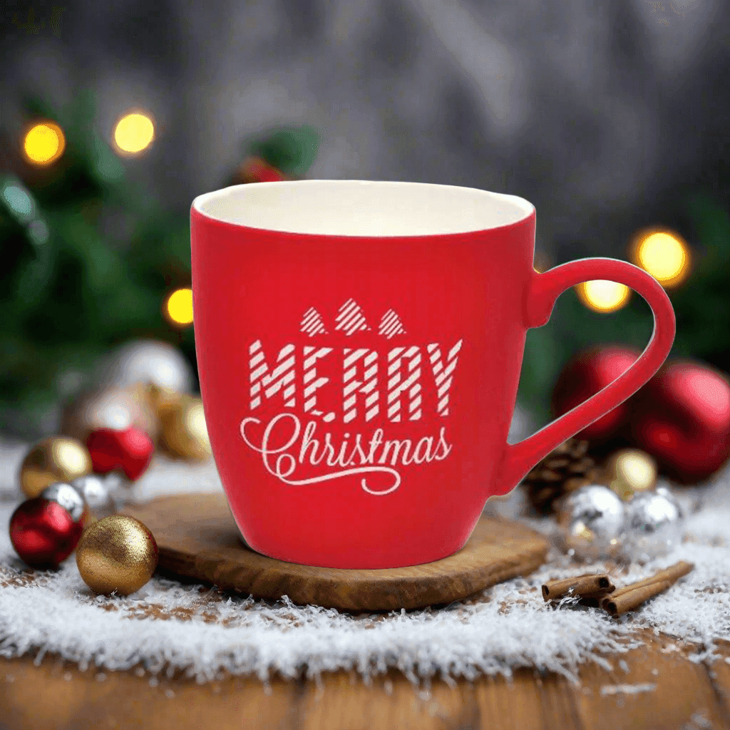 Tazza di natale in porcellana floccata 350 ml decorazione natalizia - 4