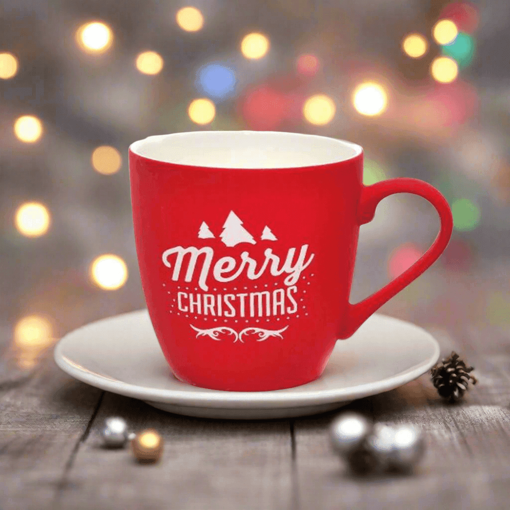 Tazza di natale in porcellana floccata 350 ml decorazione natalizia - 5