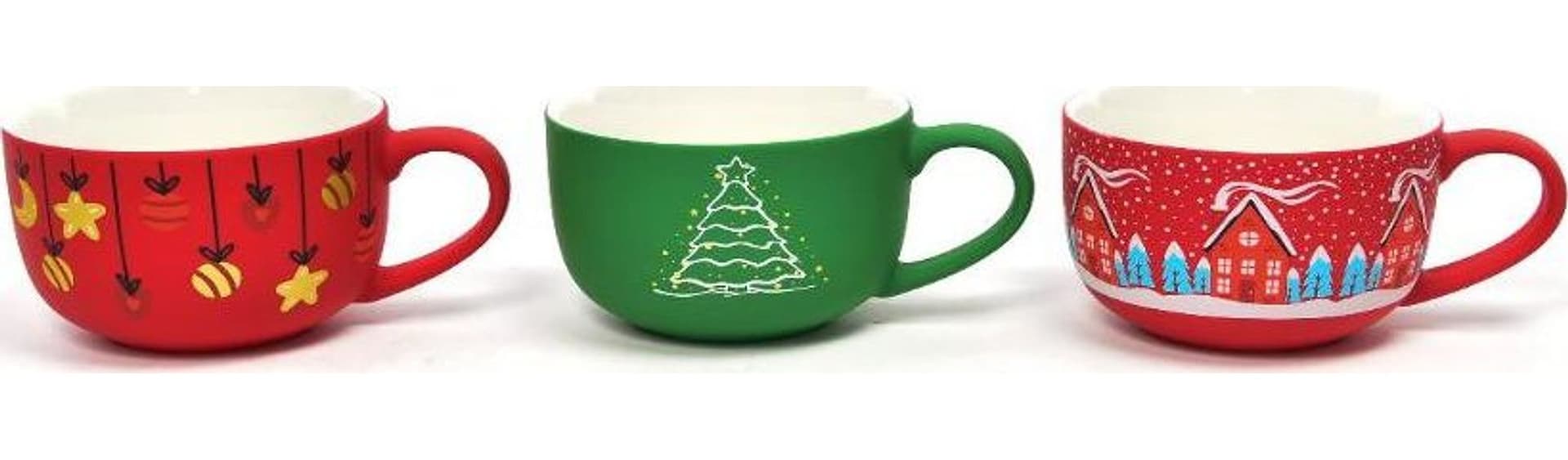 Tazza di natale in porcellana floccata 370 ml decorazione natalizia - 4