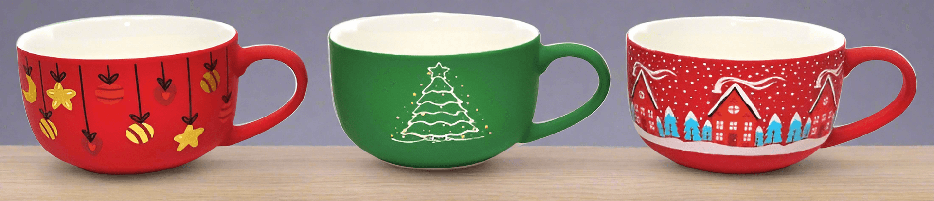 Tazza di natale in porcellana floccata 370 ml decorazione natalizia - 5