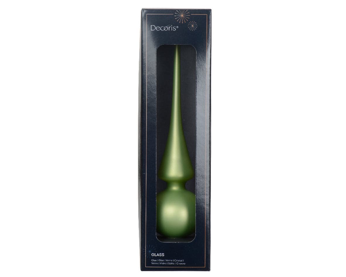 Puntale per albero di Natale con sfere in vetro verde decorazione e addobbo da 26 cm - 4