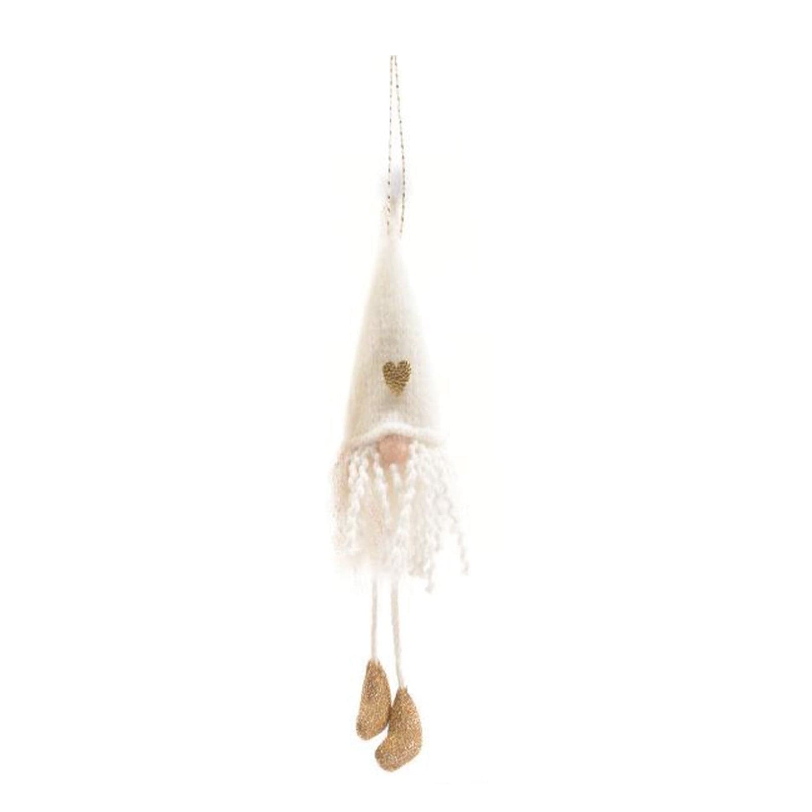 Babbo Natale in tessuto colore bianco da appendere h 30 cm - 2