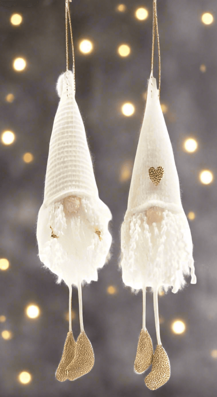 Babbo Natale in tessuto colore bianco da appendere h 30 cm - 4