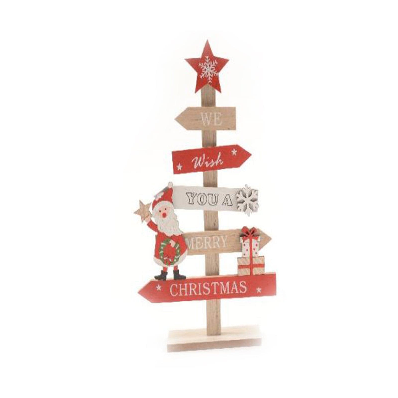 Cartello stradale a forma di albero da appoggio in legno per decorazioni natalizie - 2