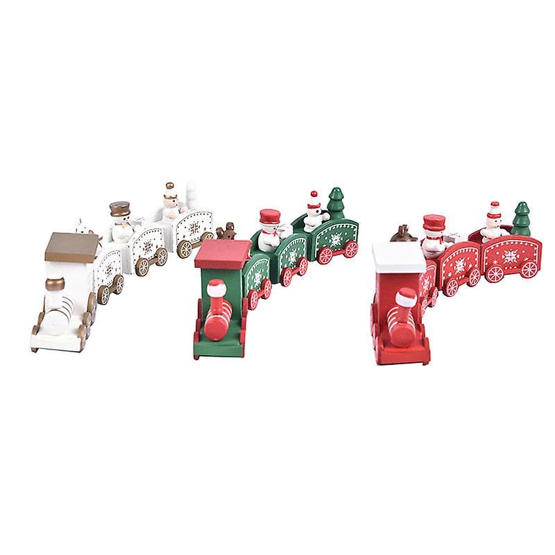 Trenino decorativo natalizio con 3 vagoni in legno per decorazioni natalizie - 5