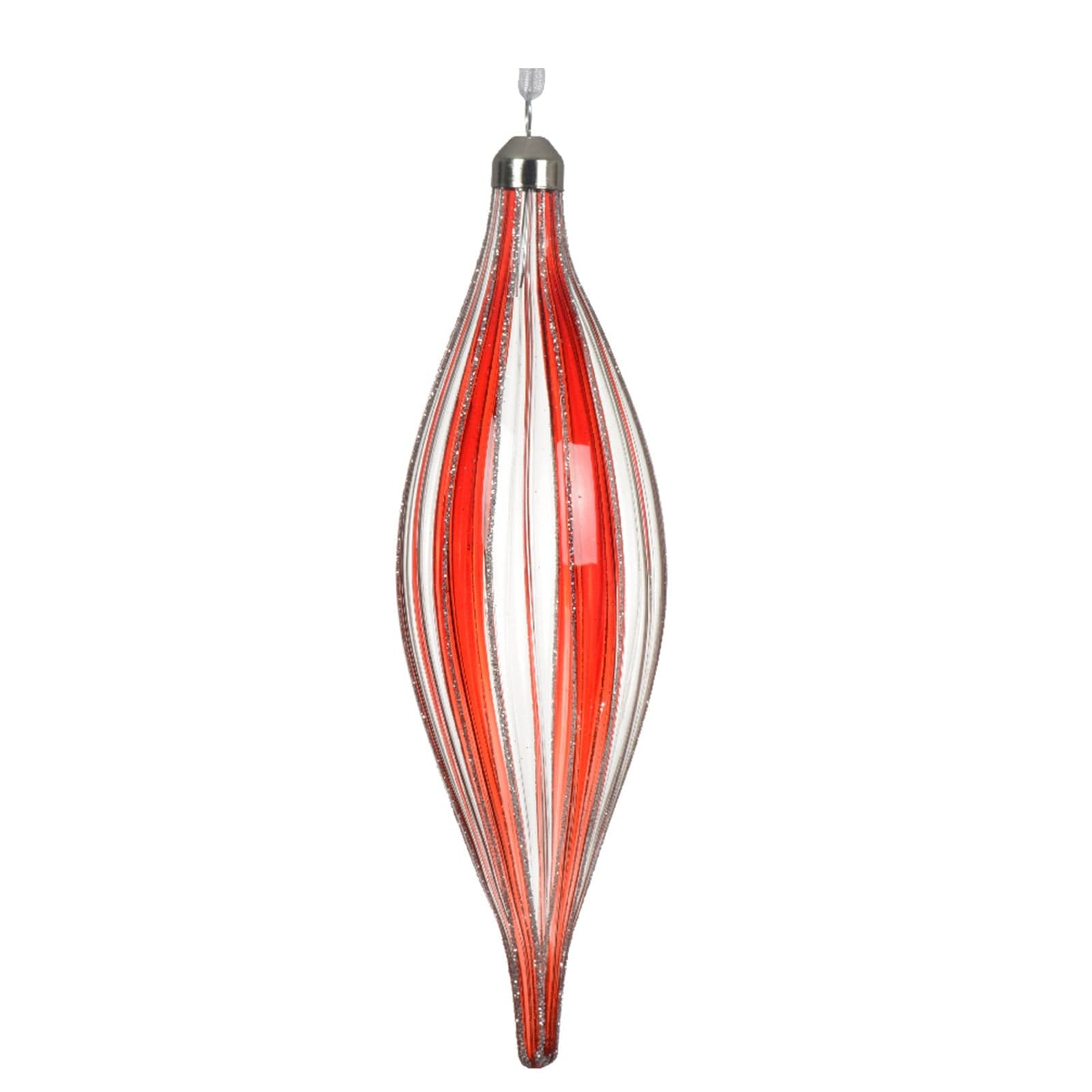 Palline per albero di Natale in vetro bianco e rosso decorazione natalizia, 3 pezzi - 2